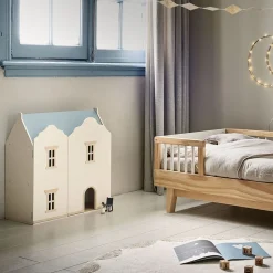 HOUTEN POPPENHUIS u00abANNIEu00bb | BEIGE EN BLAUW