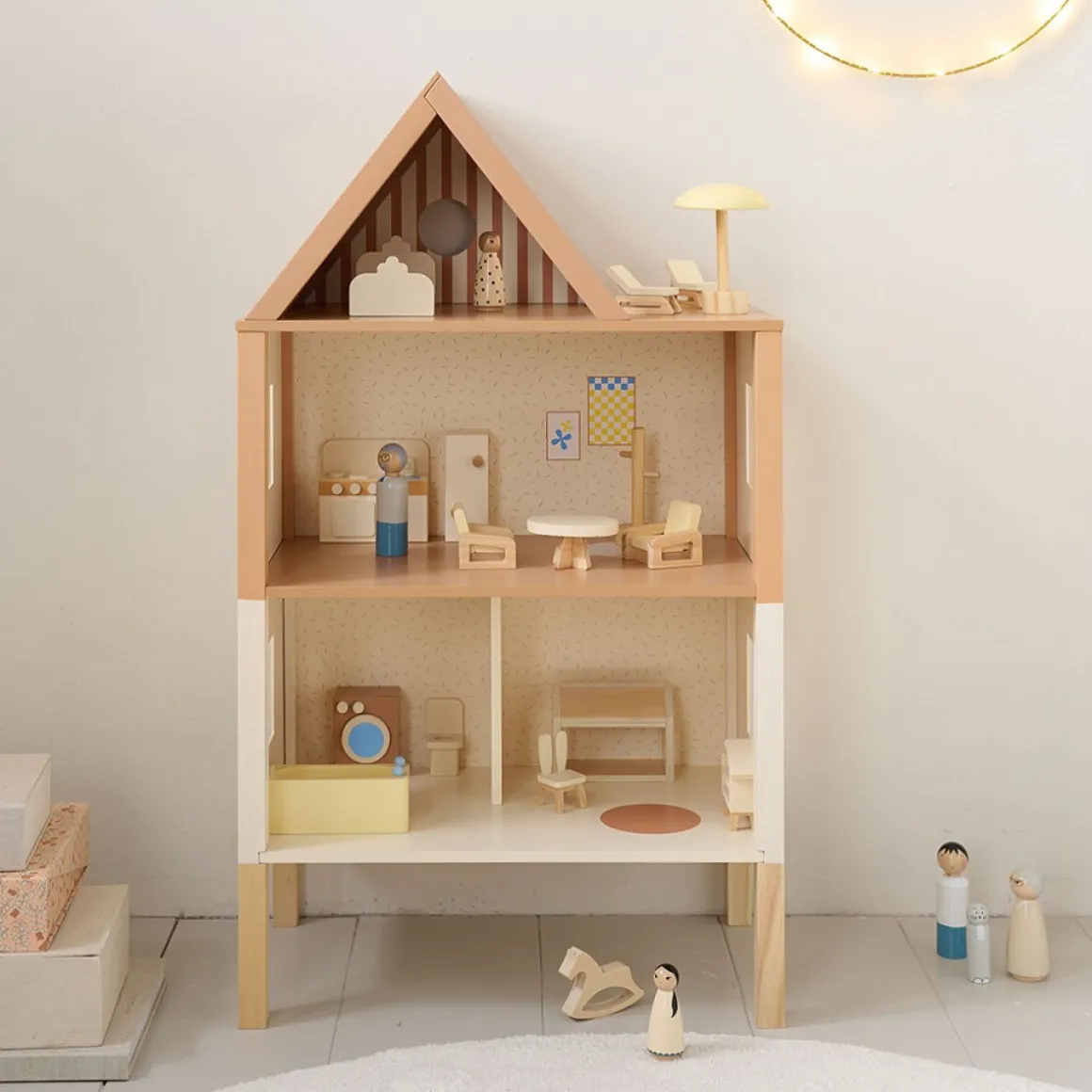 HOUTEN POPPENHUIS u00abMIELu00bb | 17-DELIGE MEUBELSET | BEIGE