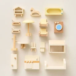 HOUTEN POPPENHUIS u00abMIELu00bb | 17-DELIGE MEUBELSET | BEIGE