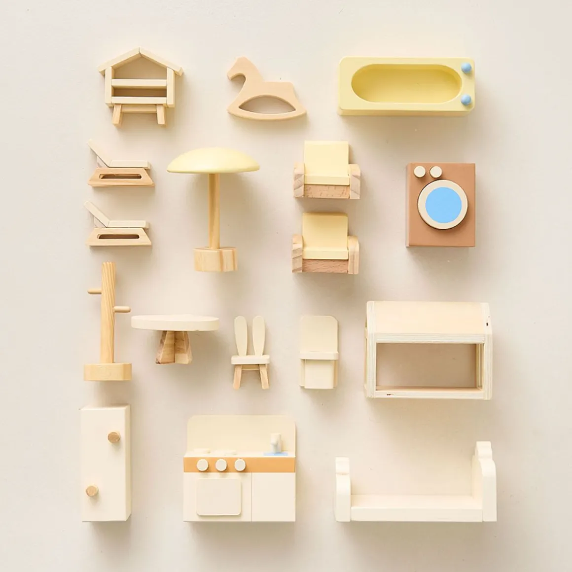 HOUTEN POPPENHUIS u00abMIELu00bb | 17-DELIGE MEUBELSET | BEIGE