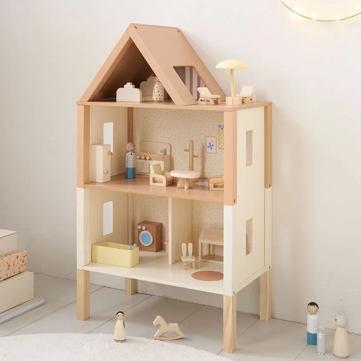 HOUTEN POPPENHUIS u00abMIELu00bb | 17-DELIGE MEUBELSET | BEIGE