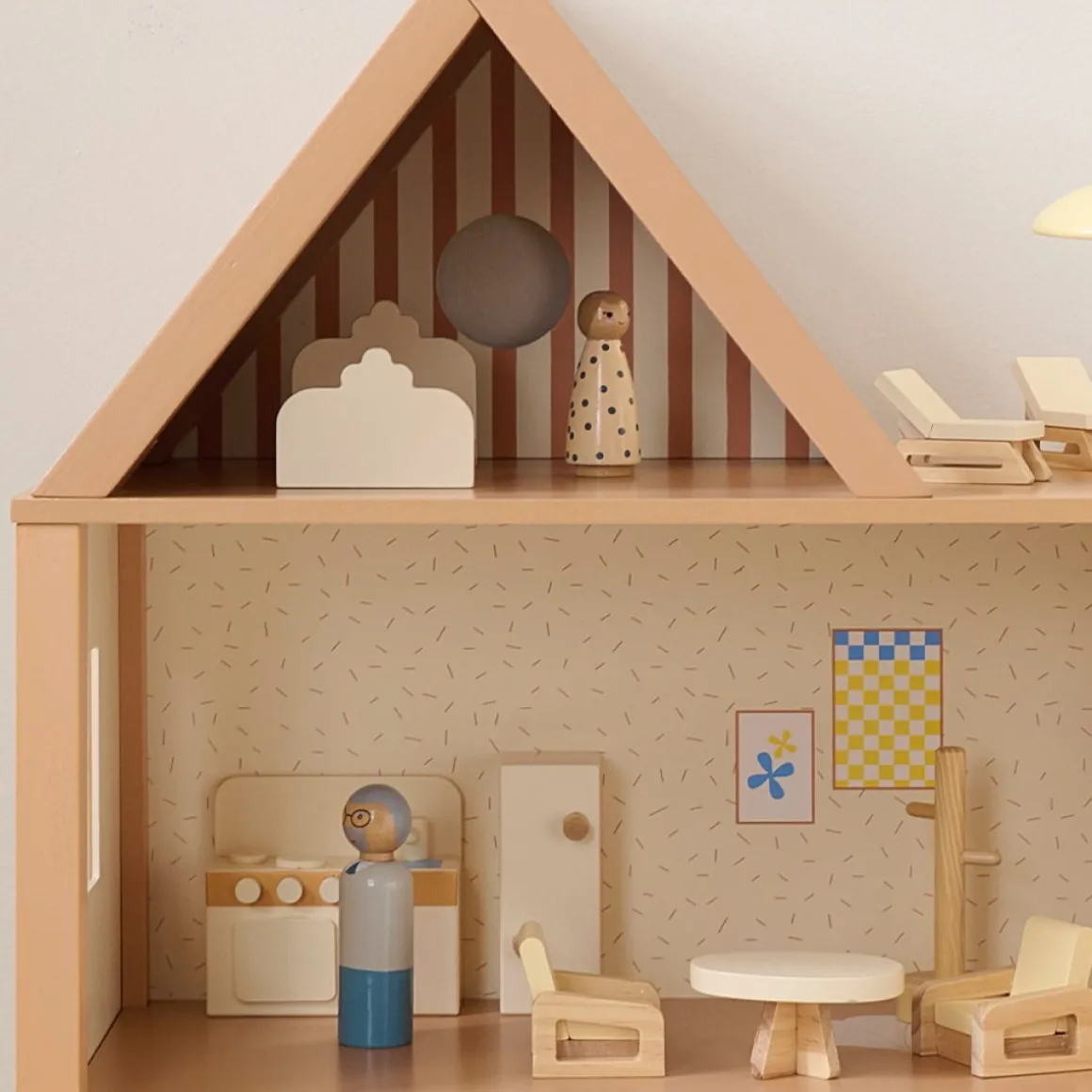 HOUTEN POPPENHUIS u00abMIELu00bb | 17-DELIGE MEUBELSET | BEIGE