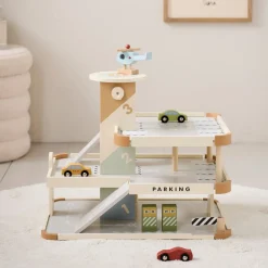 Houten speelgoed garage | u00abMielu00bb | incl. lift & accessoires