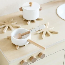Houten speelgoed keukenset | 13-delig | Wit