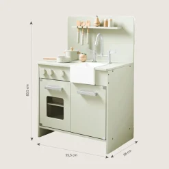 Houten Speelgoedkeuken | inclusief 7 accessoires | Mint Grijs