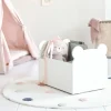 Houten speelgoedkist / boekenkist met wieltjes u00abTedu00bb | wit
