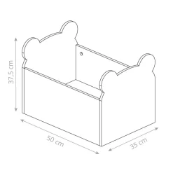 Houten speelgoedkist / boekenkist met wieltjes u00abTedu00bb | wit