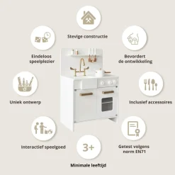 Houten Speelkeuken | inclusief 7 accessoires | Wit