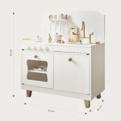 Houten Speelkeuken | u00abSorbieru00bb | Wit | Met 13-delige witte keukenset