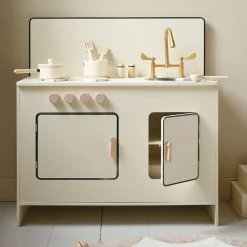 HOUTEN SPEELKEUKEN u00abBERGAMOTEu00bb | INCL. 7 ACCESSOIRES | BEIGE