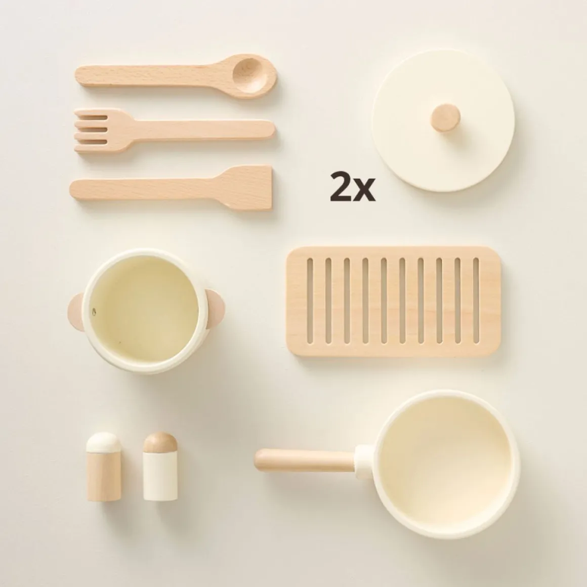 HOUTEN SPEELKEUKEN u00abCHANTILLYu00bb | INCL. 10 ACCESSOIRES | BEIGE