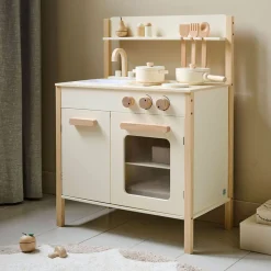 HOUTEN SPEELKEUKEN u00abCHANTILLYu00bb | INCL. 10 ACCESSOIRES | BEIGE