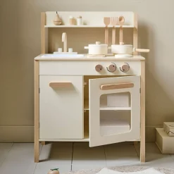 HOUTEN SPEELKEUKEN u00abCHANTILLYu00bb | INCL. 10 ACCESSOIRES | BEIGE