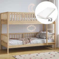 HOUTEN STAPELBED u00abPLUMEu00bb | 90 X 200 CM | NATUREL