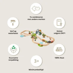 HOUTEN TREINSET u00abFORu00caTu00bb | 62-DELIGE SET | MEERKLEURIG