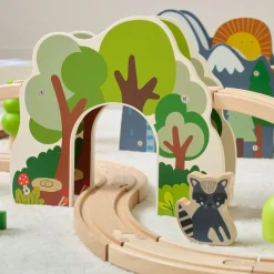 HOUTEN TREINSET u00abFORu00caTu00bb | 62-DELIGE SET | MEERKLEURIG