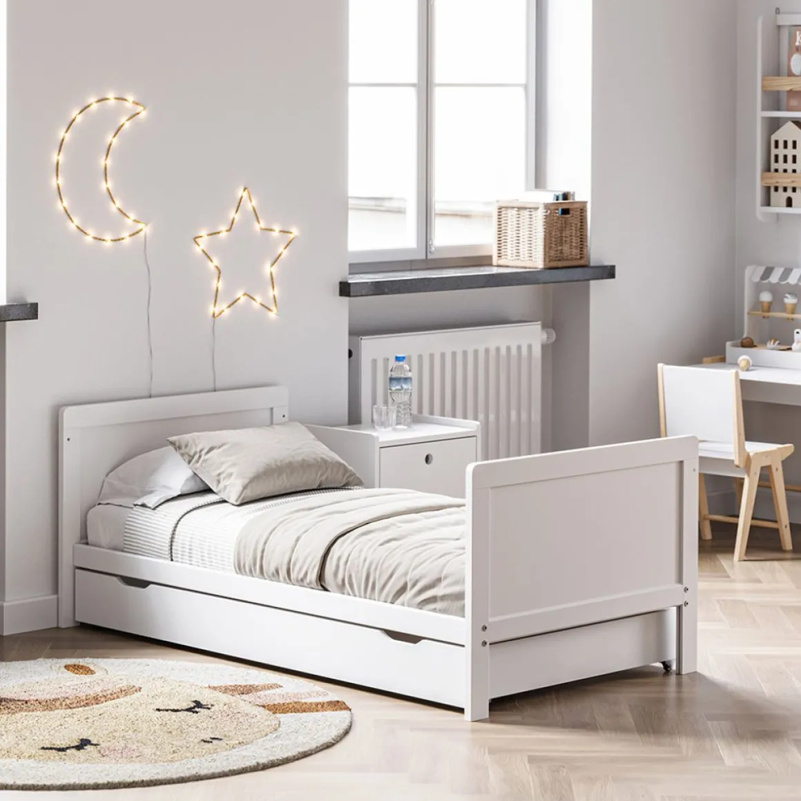 3 in 1 Meegroeibed Evolutif Aurore incl 10 cm premium matras 0-4 jaar | WIT