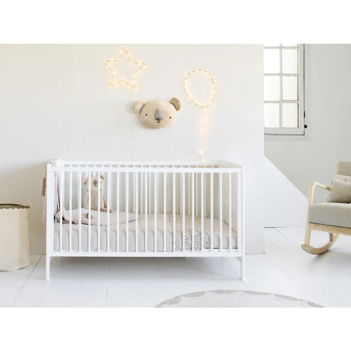 3 in 1 Meegroeibed Evolutif Aurore incl 10 cm premium matras 0-4 jaar | WIT