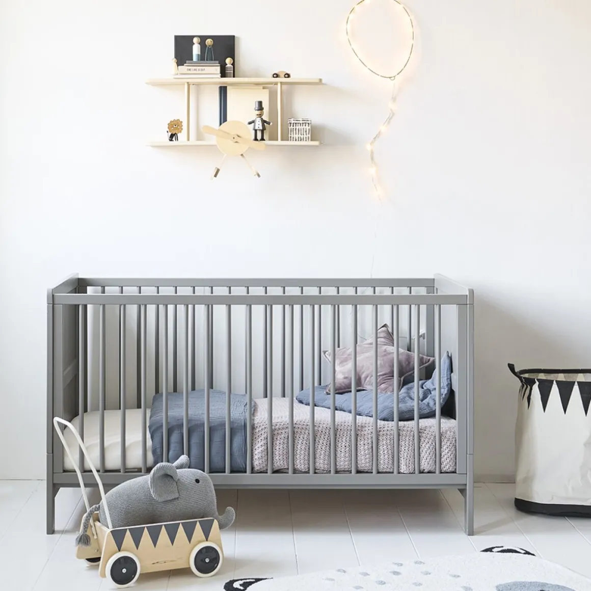 3 in 1 Meegroeibed Evolutif Laurent 0-4 jaar inclusief 10cm premuim matras | GRIJS