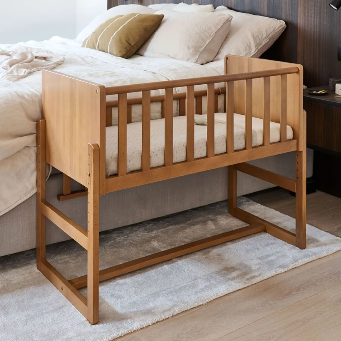 2-IN-1 CO SLEEPER / AANSCHUIFBEDJE u00abNUAGEu00bb | WALNOOT