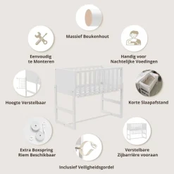 2-IN-1 CO SLEEPER / AANSCHUIFBEDJE u00abNUAGEu00bb | WIT