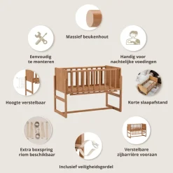 2-IN-1 CO SLEEPER / AANSCHUIFBEDJE u00abNUAGEu00bb | WALNOOT
