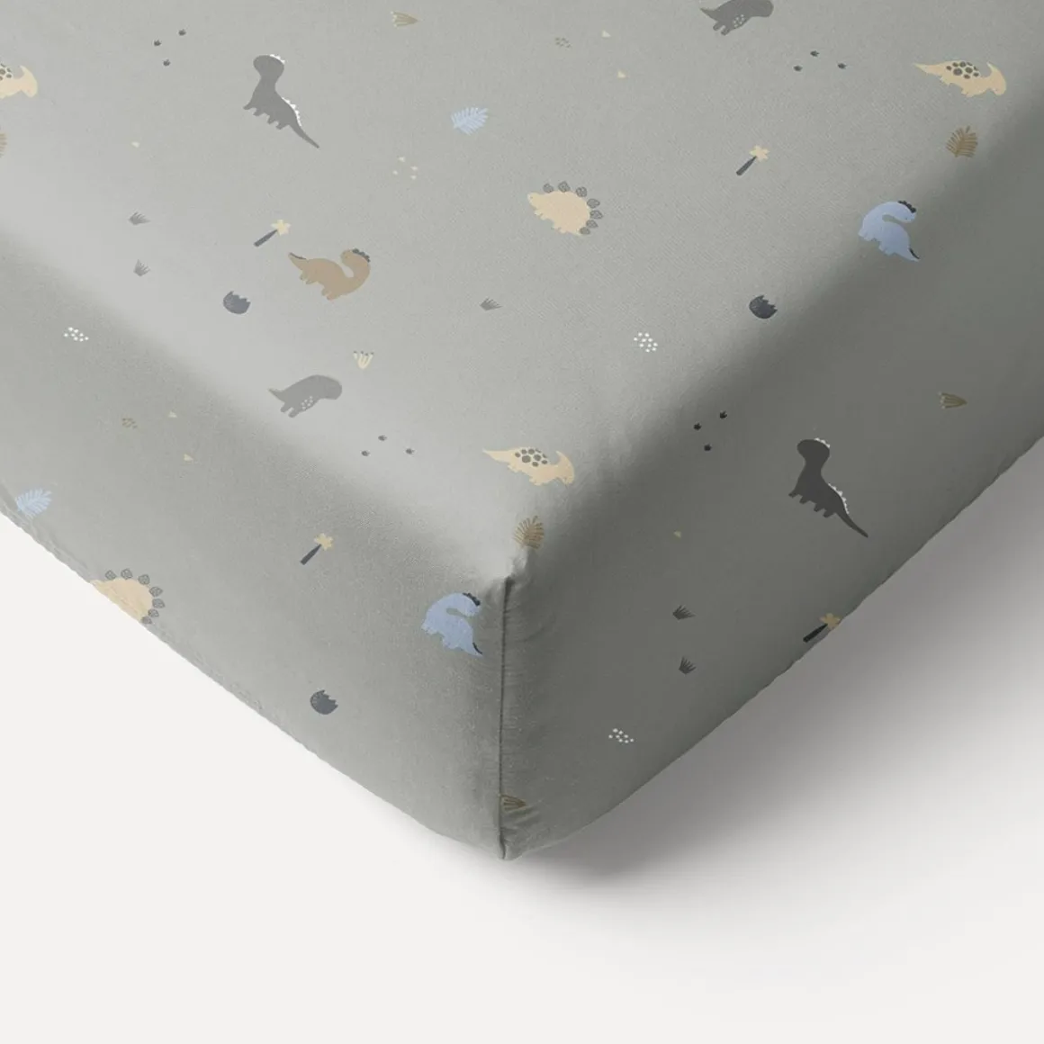 JUNIORBED HOESLAKEN 80x160 CM u00abDINOu00bb | GRIJS-GROEN