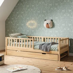 KINDERBED MET ONDERSCHUIFBED u00abPLUMEu00bb | 90 X 200 CM | NATUREL