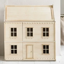 Klassiek naturel houten poppenhuis | u00abLa Parisienneu00bb