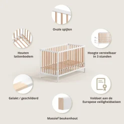 LEDIKANT u00abHETREu00bb | 60 X 120 CM | WIT EN NATUREL