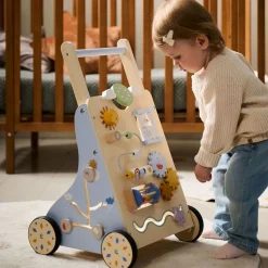 LOOPWAGEN BABY - HOUTEN LOOPWAGEN u00abMu00c9Tu00c9Ou00bb | MEERKLEURIG