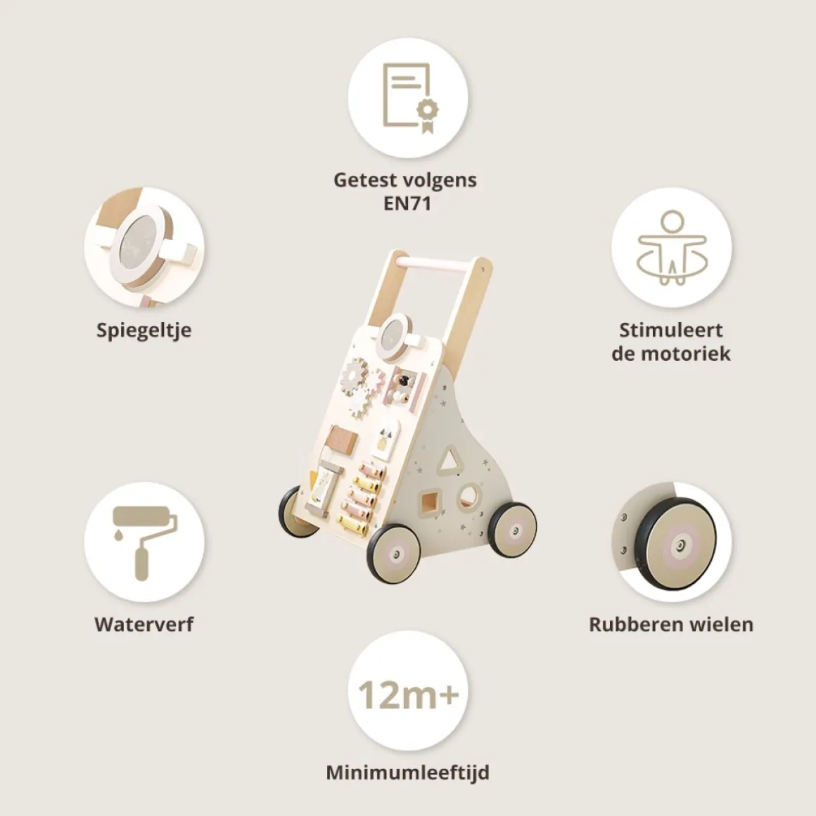 Loopwagen baby - houten loopwagen | Unicorn Lara