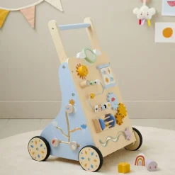LOOPWAGEN BABY - HOUTEN LOOPWAGEN u00abMu00c9Tu00c9Ou00bb | MEERKLEURIG