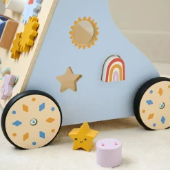 LOOPWAGEN BABY - HOUTEN LOOPWAGEN u00abMu00c9Tu00c9Ou00bb | MEERKLEURIG