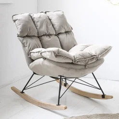 Luxe schommelstoel voor in babykamer | u00abCOCONu00bb | Grijs