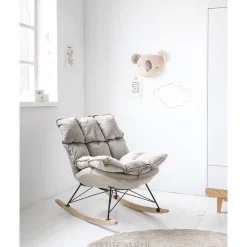 Luxe schommelstoel voor in babykamer | u00abCOCONu00bb | Grijs