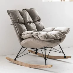 Luxe schommelstoel voor in babykamer | u00abCOCONu00bb | Grijs
