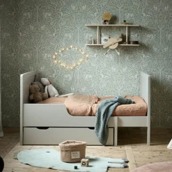 MEEGROEIBED / PEUTERBED u00abBRUMEu00bb INCL. LATTENBODEM | 80 X 140-200 CM | GRIJS