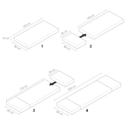 MEEGROEIBED / PEUTERBED u00abBRUMEu00bb INCL. LATTENBODEM | 80 X 140-200 CM | GRIJS
