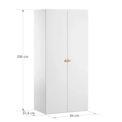 Meegroeibed 140x70cm u00abu00c9TOILEu00bb | Wit