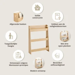 MONTESSORI BOEKENKAST u00abELLIPSEu00bb | NATUREL