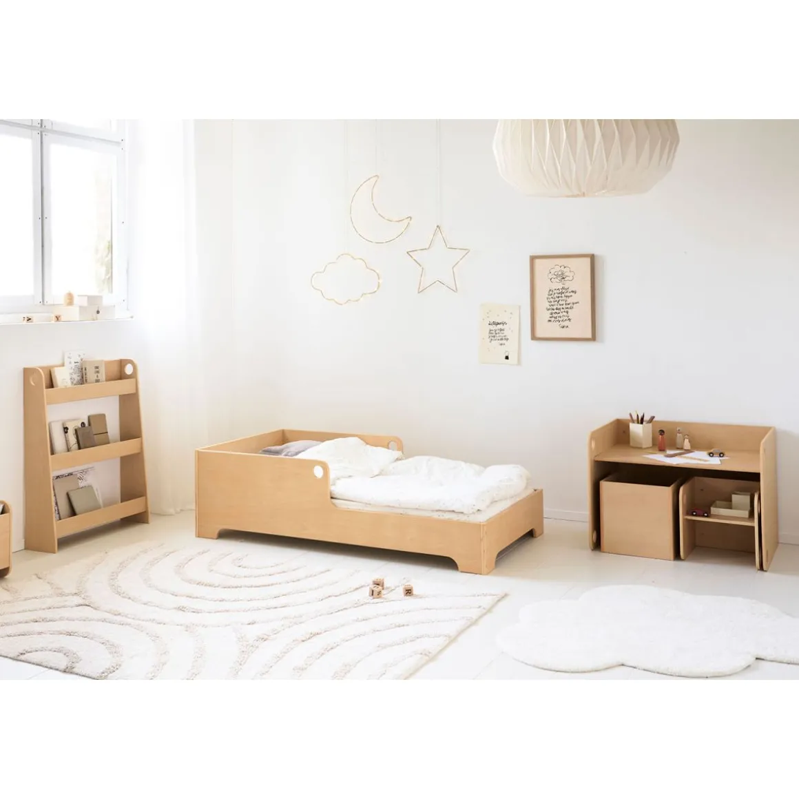 MONTESSORI TAFEL EN TWEE STOELEN u00abELLIPSEu00bb | NATUREL
