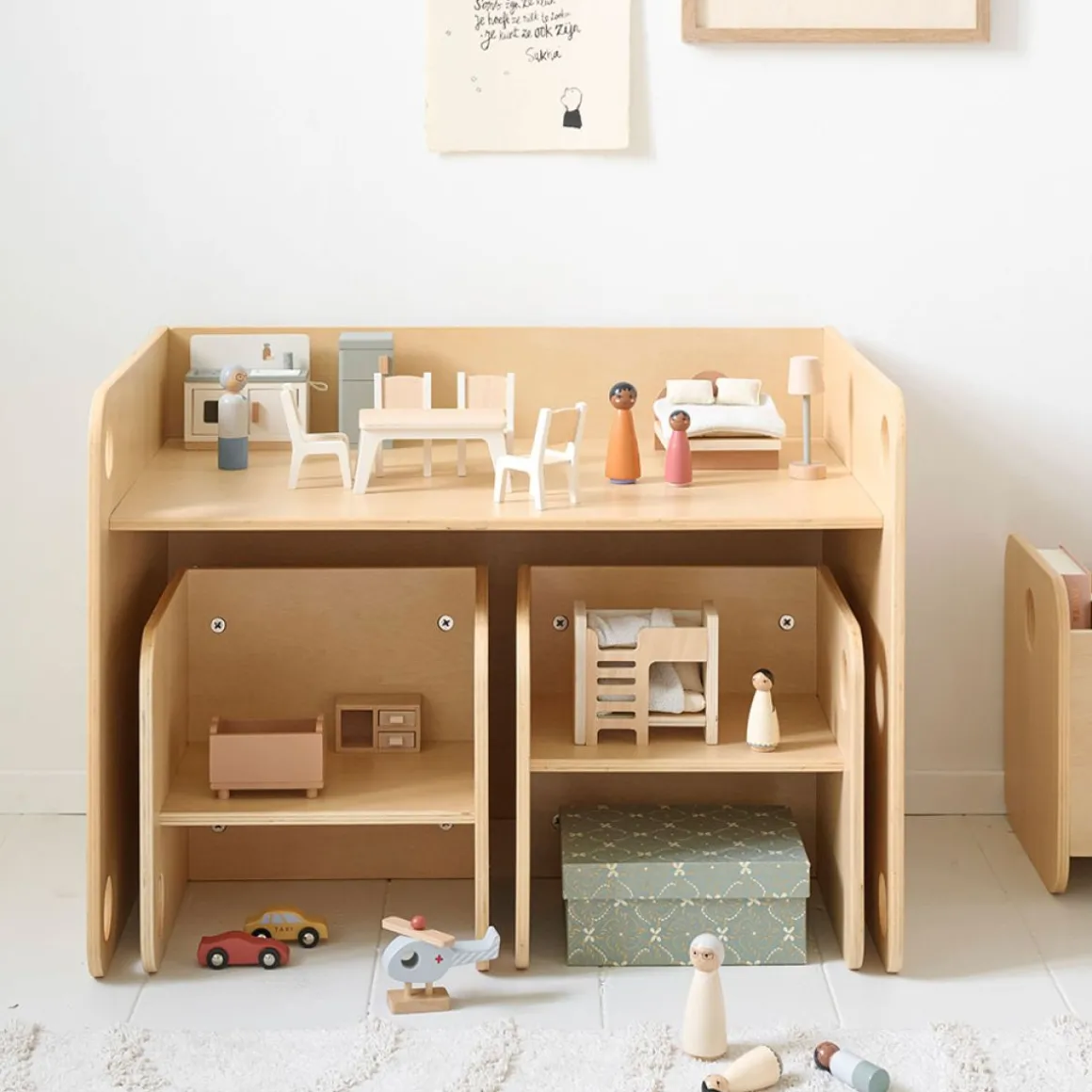 MONTESSORI TAFEL EN TWEE STOELEN u00abELLIPSEu00bb | NATUREL