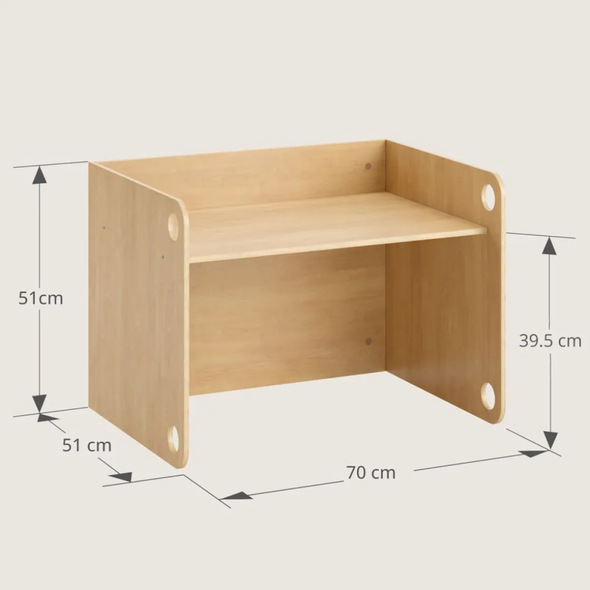 MONTESSORI TAFEL EN TWEE STOELEN u00abELLIPSEu00bb | NATUREL