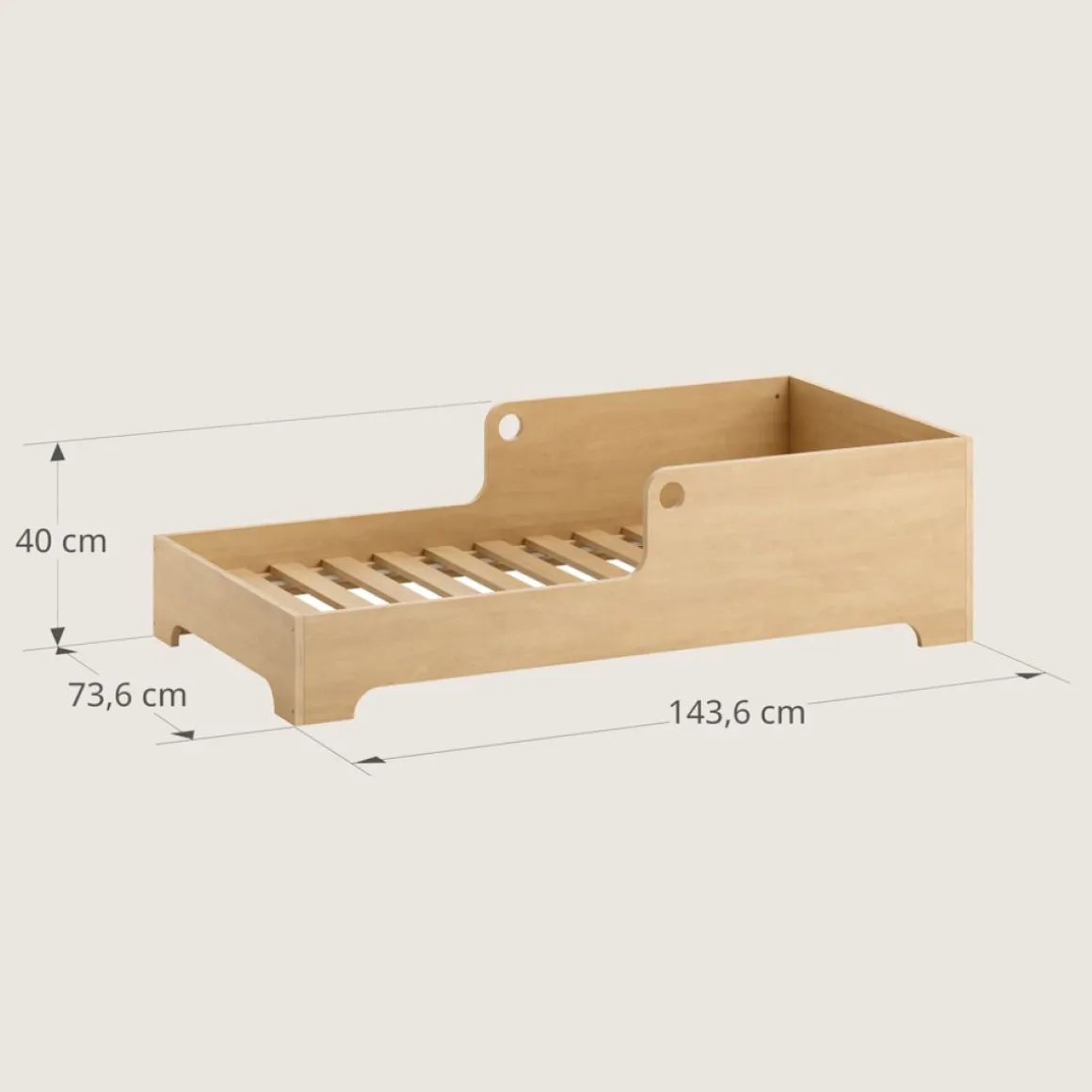 MONTESSORI VLOERBED u00abELLIPSEu00bb | 70 X 140 CM | NATUREL