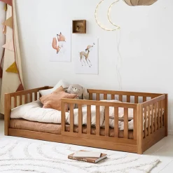 MONTESSORI VLOERBED u00abNIDu00bb | 70 X 140 CM | WALNOOT