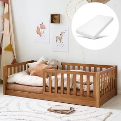 MONTESSORI VLOERBED u00abNIDu00bb | 70 X 140 CM | WALNOOT