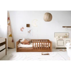 MONTESSORI VLOERBED u00abNIDu00bb | 70 X 140 CM | WALNOOT
