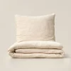 Mousseline dekbedovertrekset 120x150cm, incl. kussenhoes | Beige