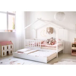 ONDERSCHUIFBED VOOR BEDHUISJE u00abMAISONu00bb (80 X 160 CM ) | WIT